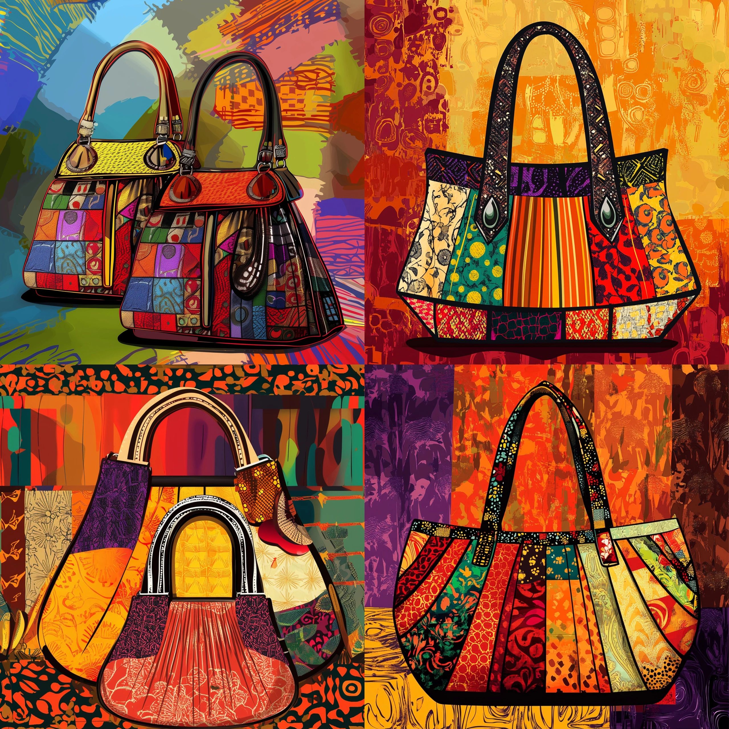 Patchwork Majesty – African Print Tote Bag Collection
